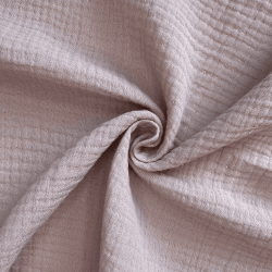 Ткань Муслин Жатый, цвет Пыльно-Розовый (на отрез)  в Ханты-Мансийске