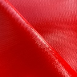Ткань ПВХ 600 гр/м2 плотная, Красный (Ширина 150см), на отрез  в Ханты-Мансийске