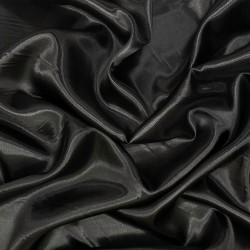 Ткань Атлас-сатин, цвет Черный (на отрез)  в Ханты-Мансийске