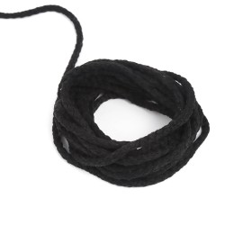 Шнур для одежды тип 2,  Чёрный (плетено-вязаный/полиэфир)  в Ханты-Мансийске